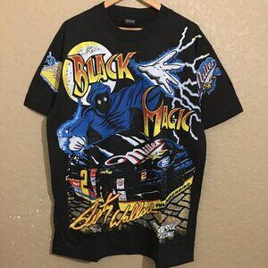 Rusty Wallace Miller Black Magic Nascar All Over Print T-Shirt XL Modern